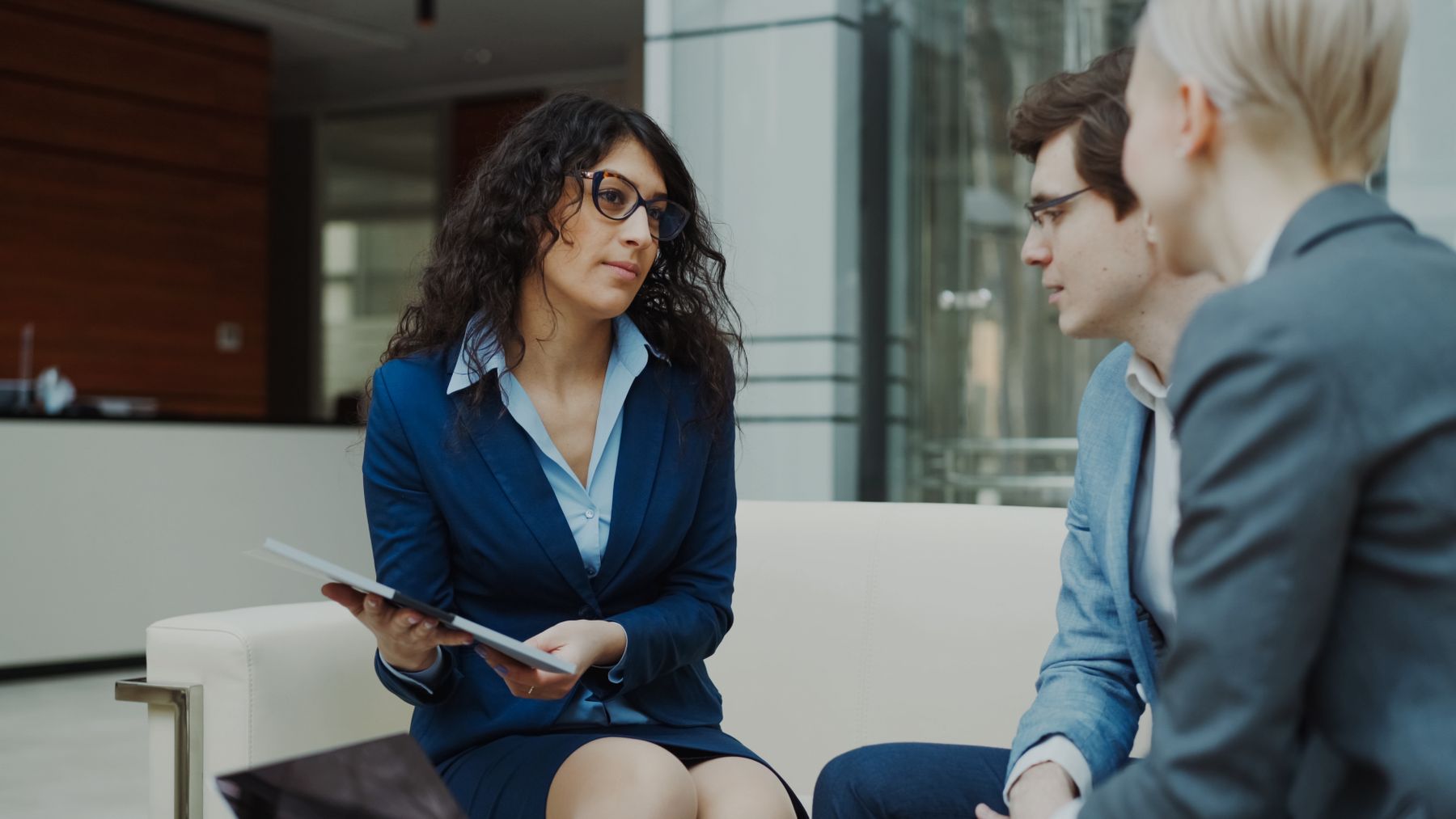 Business coach leading a professional client meeting
