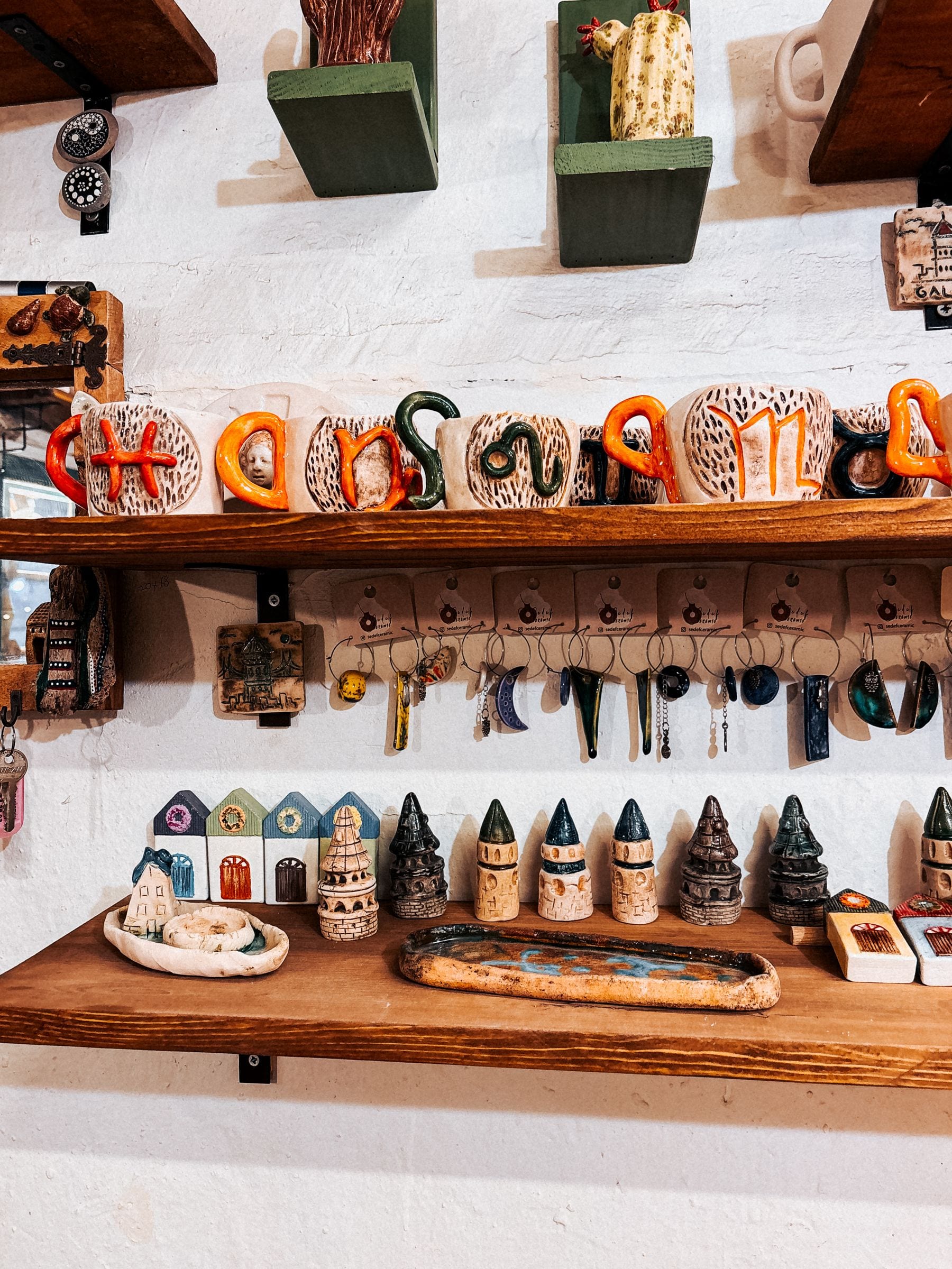 Handmade artist creating products in a colorful craft workshop