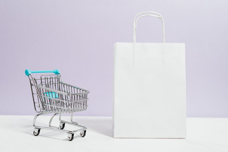 Fashion shopping bags representing shoppable outfit links